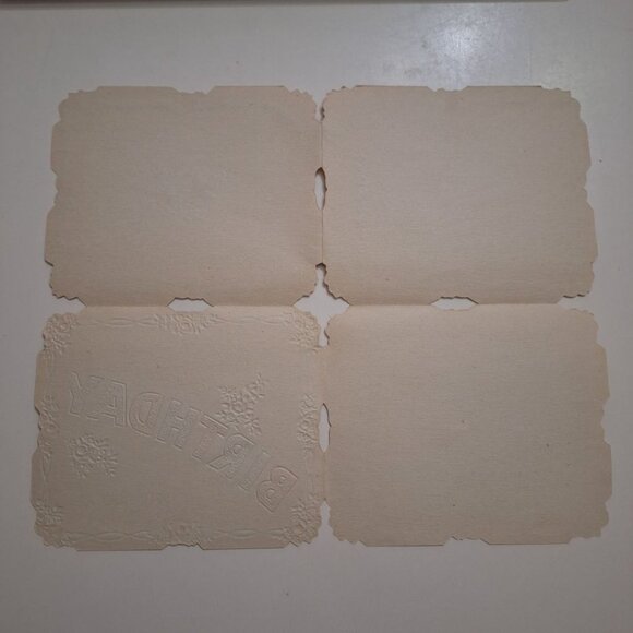 Vintage Birthday Card Aunt Wishes Floral Folded Embossed Signed Junk Journal - Picture 4 of 7